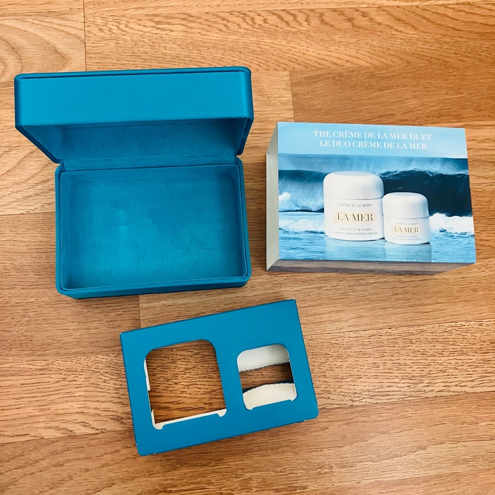 La Mer Box La Mer Jewelry Box Cosmetic Box Gift box Makeup Storage Box Teal New - Picture 3 of 9